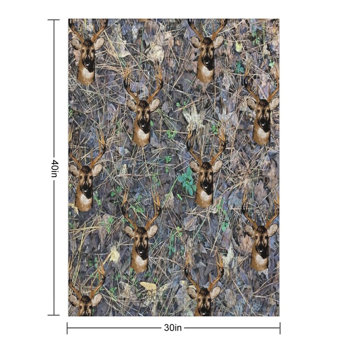 Whitetail Buck Deer Camouflage Design Comfort Throw Blanket