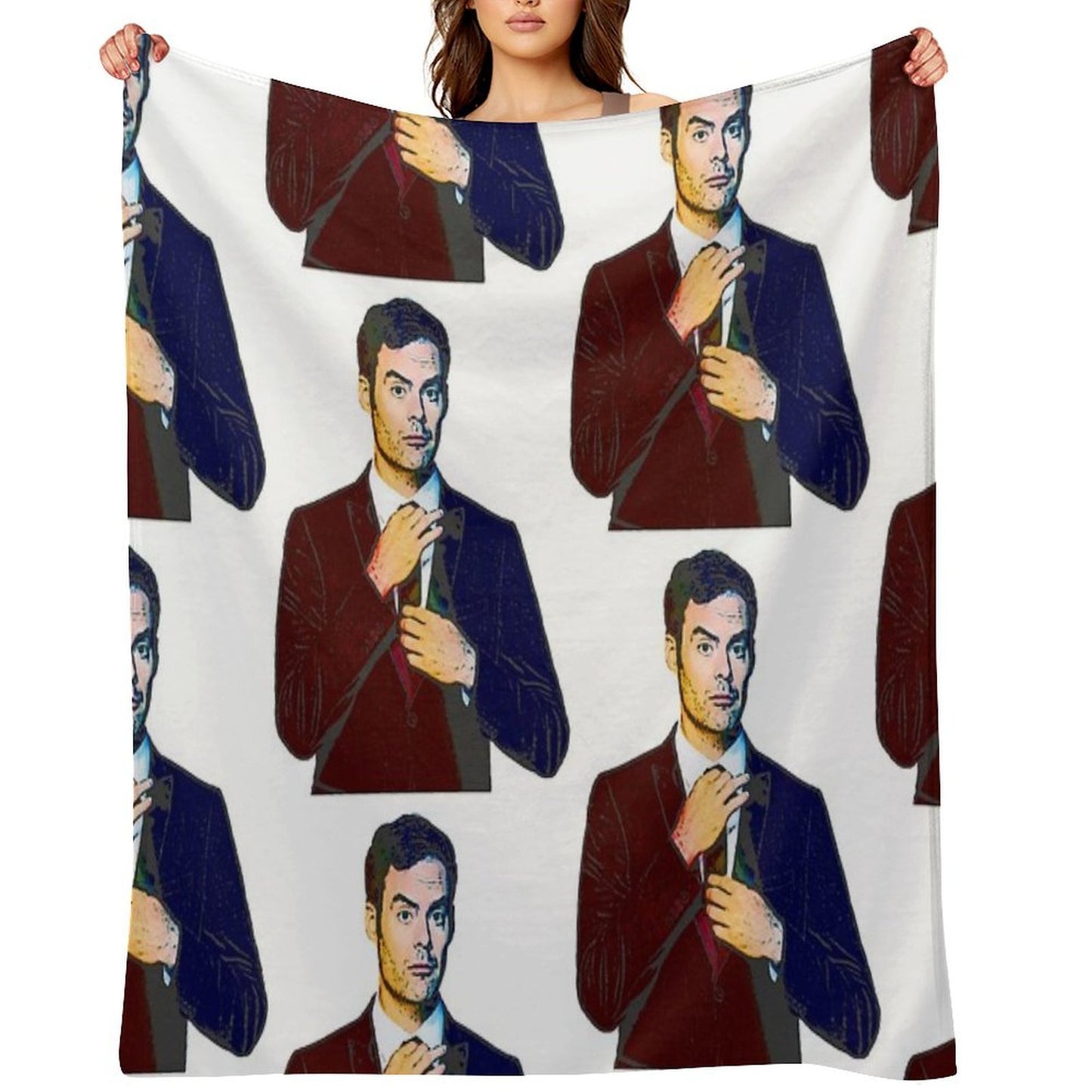 Pastel Holographic Bill Hader Sustainable Throw Blanket