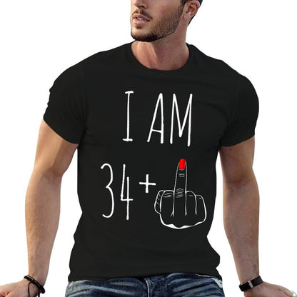 Womens I Am 34 Plus 1 Middle Finger For A 35th Birthday  Trendy Pattern T-Shirt