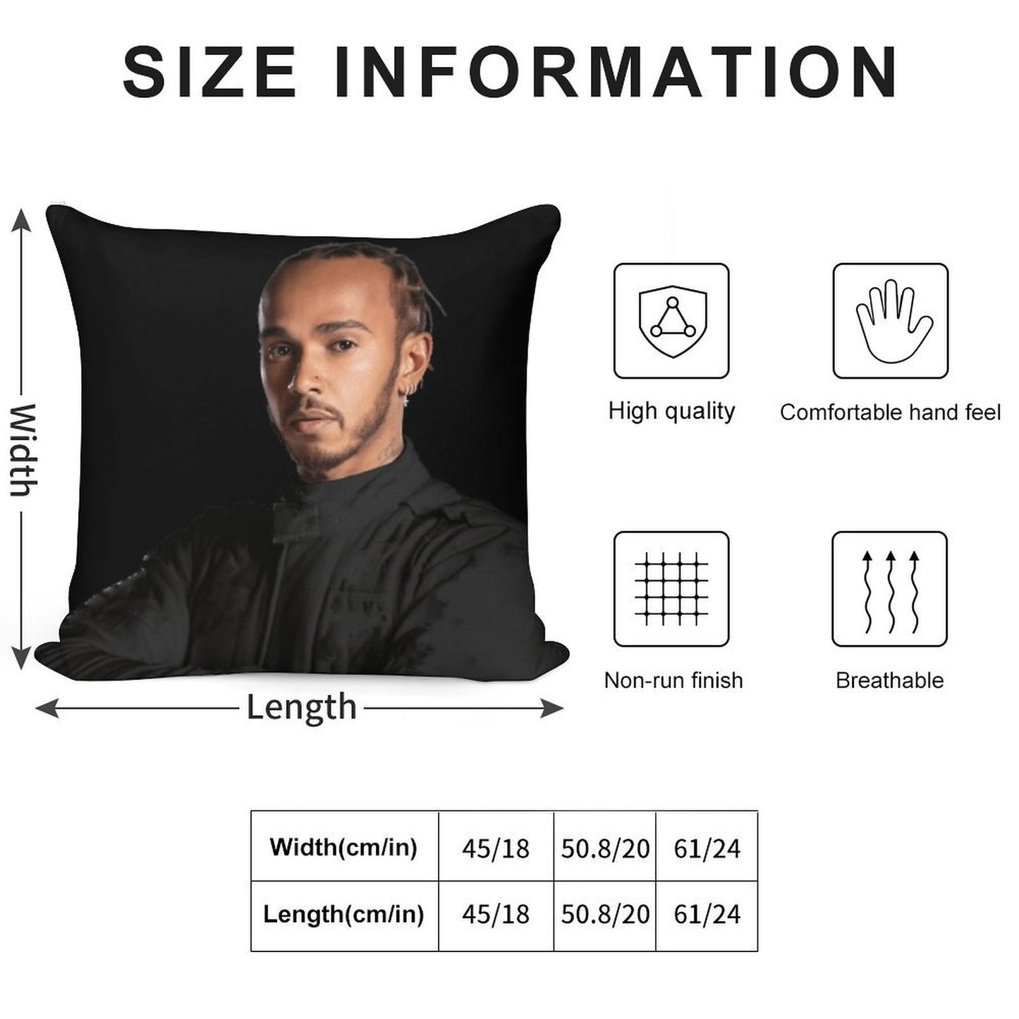 Lewis Hamilton Soft Washable Throw Pillow