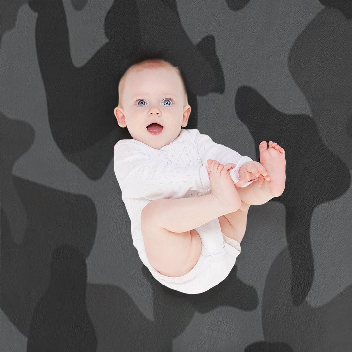 Camouflage Black Grey Night Camo Easy Care Throw Blanket