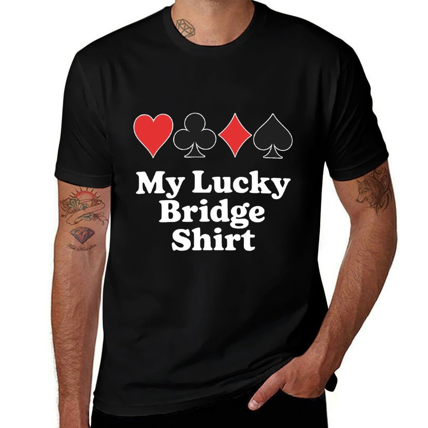 Funny Bridge Design for Men Women Card Game Bridge Player  Stretchy T-Shirt