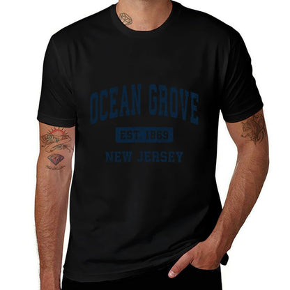 Ocean Grove New Jersey NJ Vintage Athletic Sports Design Sweatshirt  Durable T-Shirt