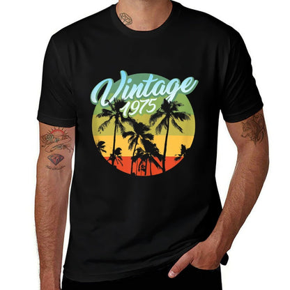 Aloha Born In 1975 Vintage Tropical Paradise 50th Birthday  Heathered Texture T-Shirt