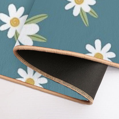 Daisies on Teal  Green  Eco-Friendly Bath Mat