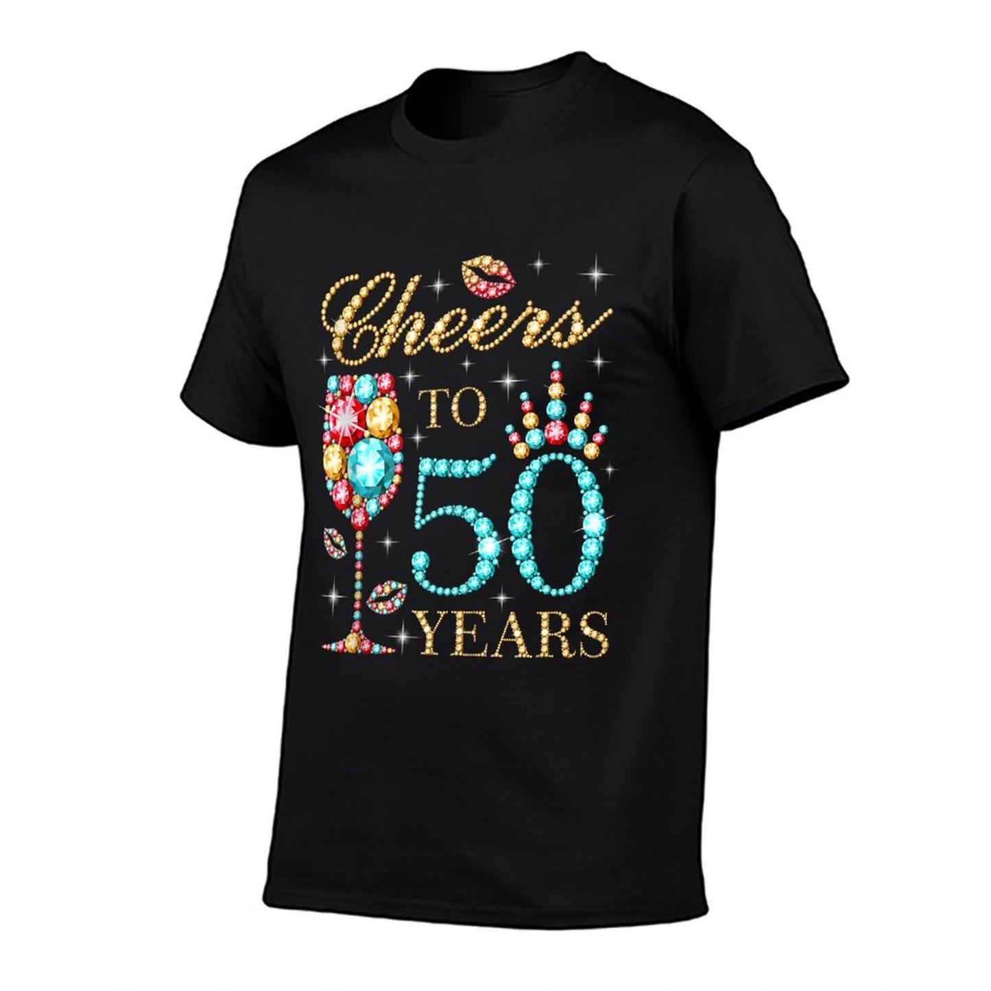 Cheers To 50 Years, 50 Years Old Women, 50 Birthday Cute  Rolled Sleeves T-Shirt