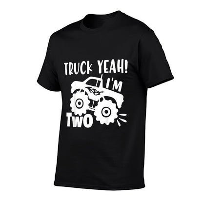 Kids 2nd Birthday Truck Yeah I'm Two, Funny Joke, Family  Soft T-Shirt