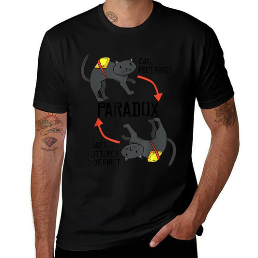 Buttered Toast Cat Paradox Funny Meme Humor Science Joke Gag for Men Women Girls Kids  Polyester Blend T-Shirt