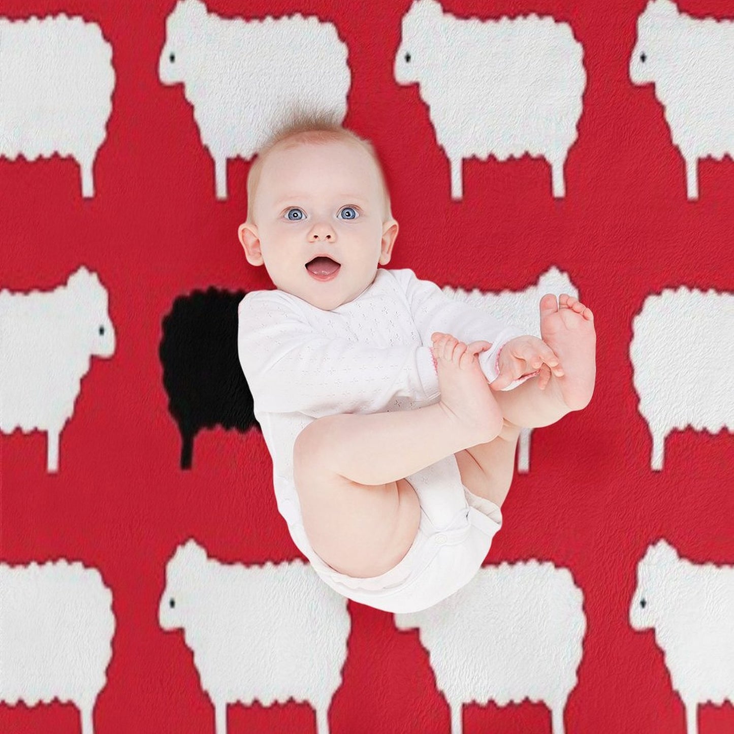 Black Sheep Sweater Pattern Travel-friendly Throw Blanket