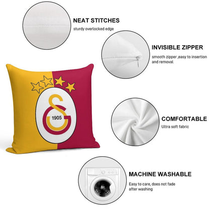 Galatasaray Badge Soft Hidden Zipper Throw Pillow
