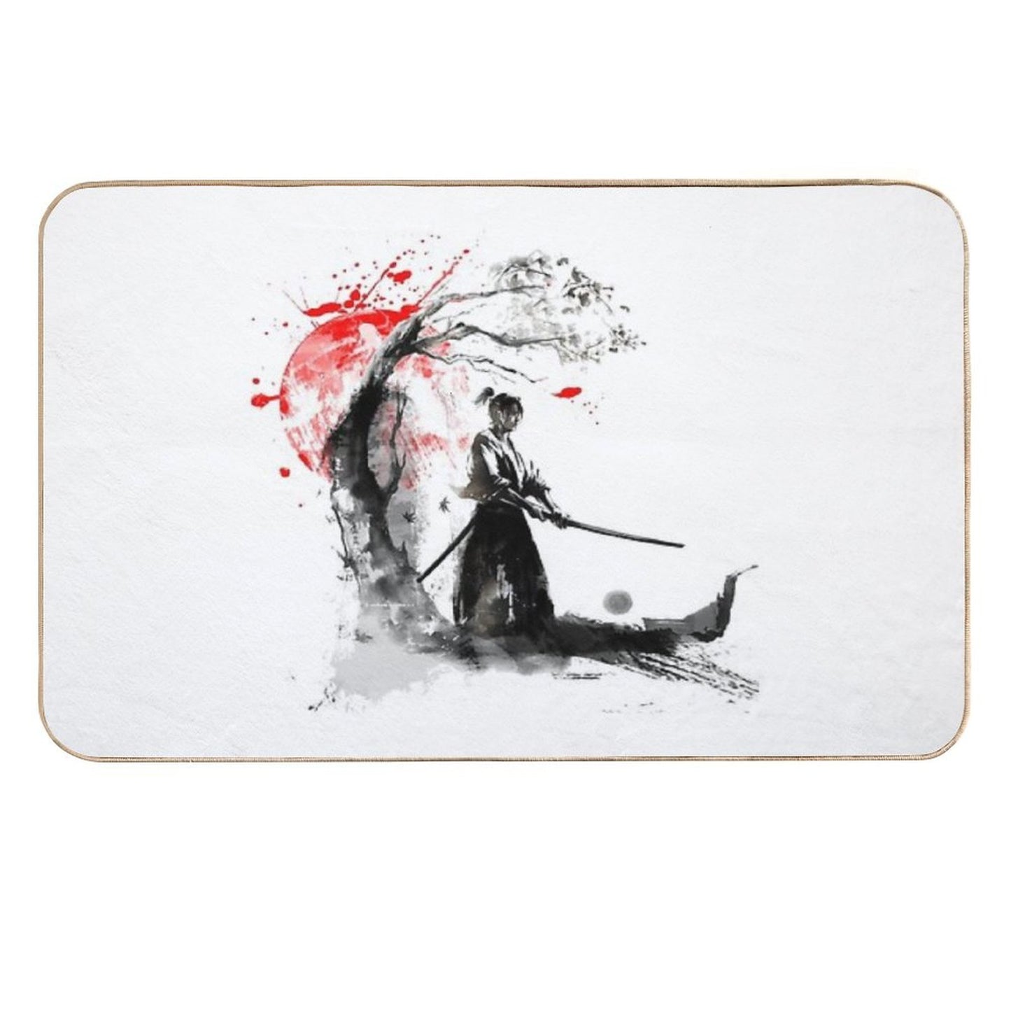 Japanese Samurai  Repositionable Bath Mat