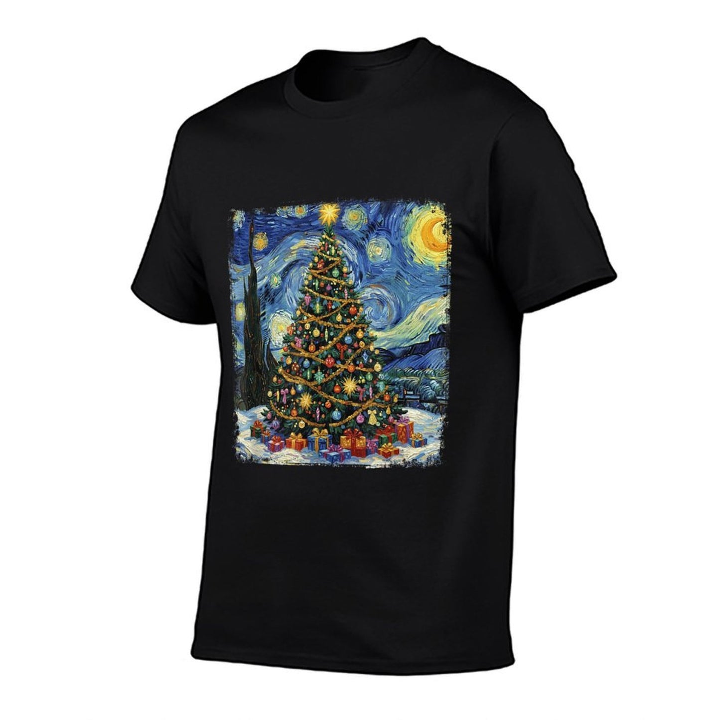 Christmas Tree Van Gogh Starry Night Christmas 2025  Vintage-inspired T-Shirt
