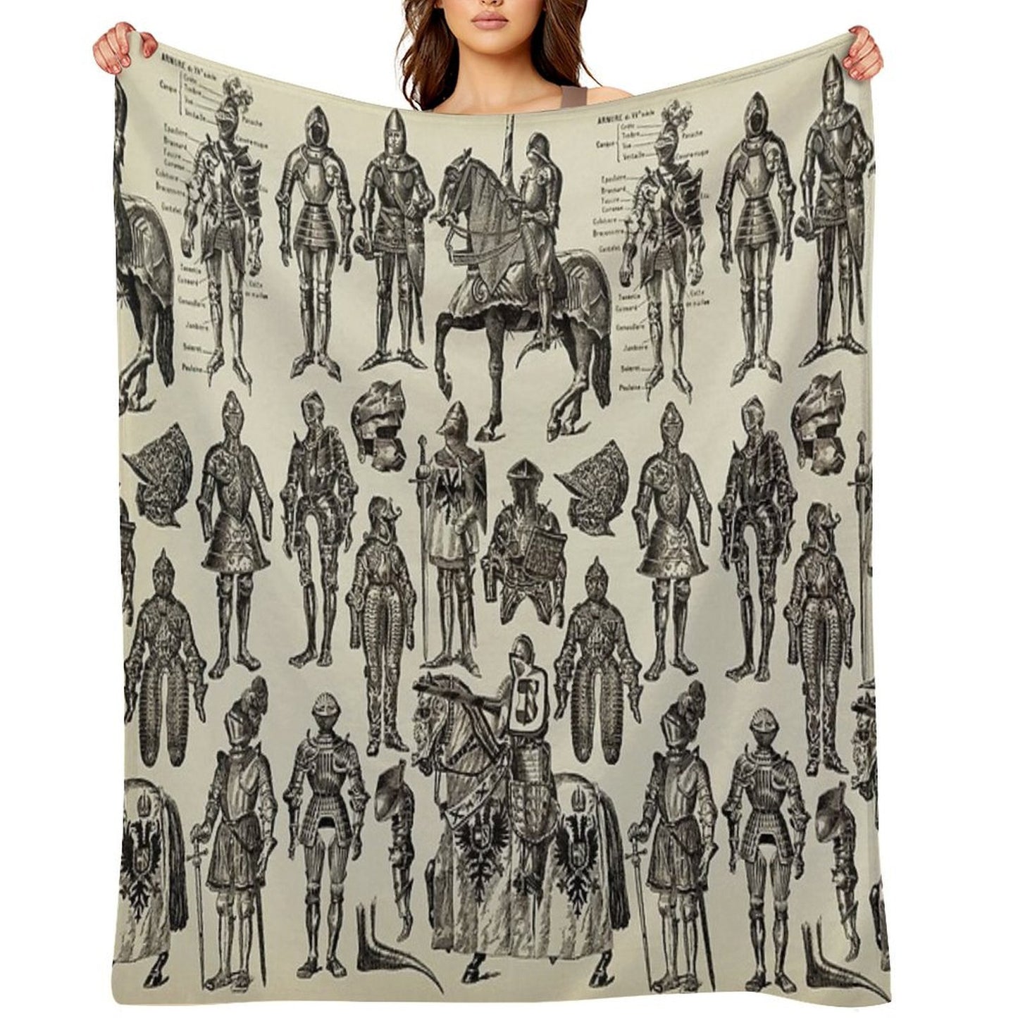 Medieval Knight Quick-dry Throw Blanket