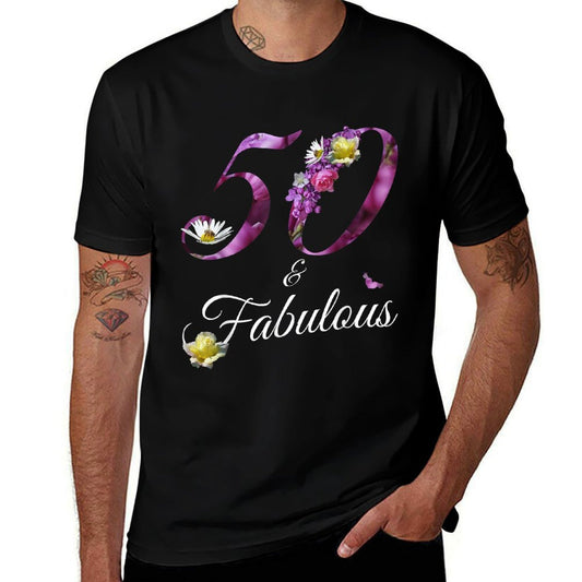 50 Year Old 50 & Fabulous Floral 1974 50th Birthday Gift  Classic T-Shirt