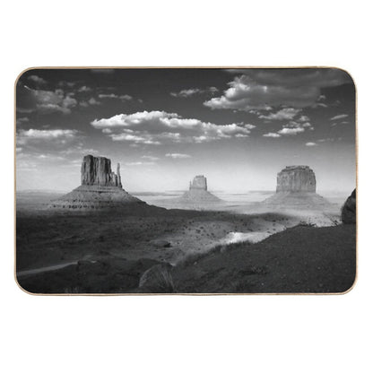 Monument Valley in Black & White  Easy To Clean Bath Mat