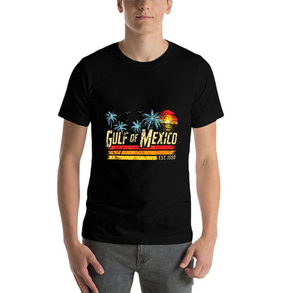 Gulf of Mexico Forever Retro Vintage Beach Mens Women  High-quality Stitching T-Shirt