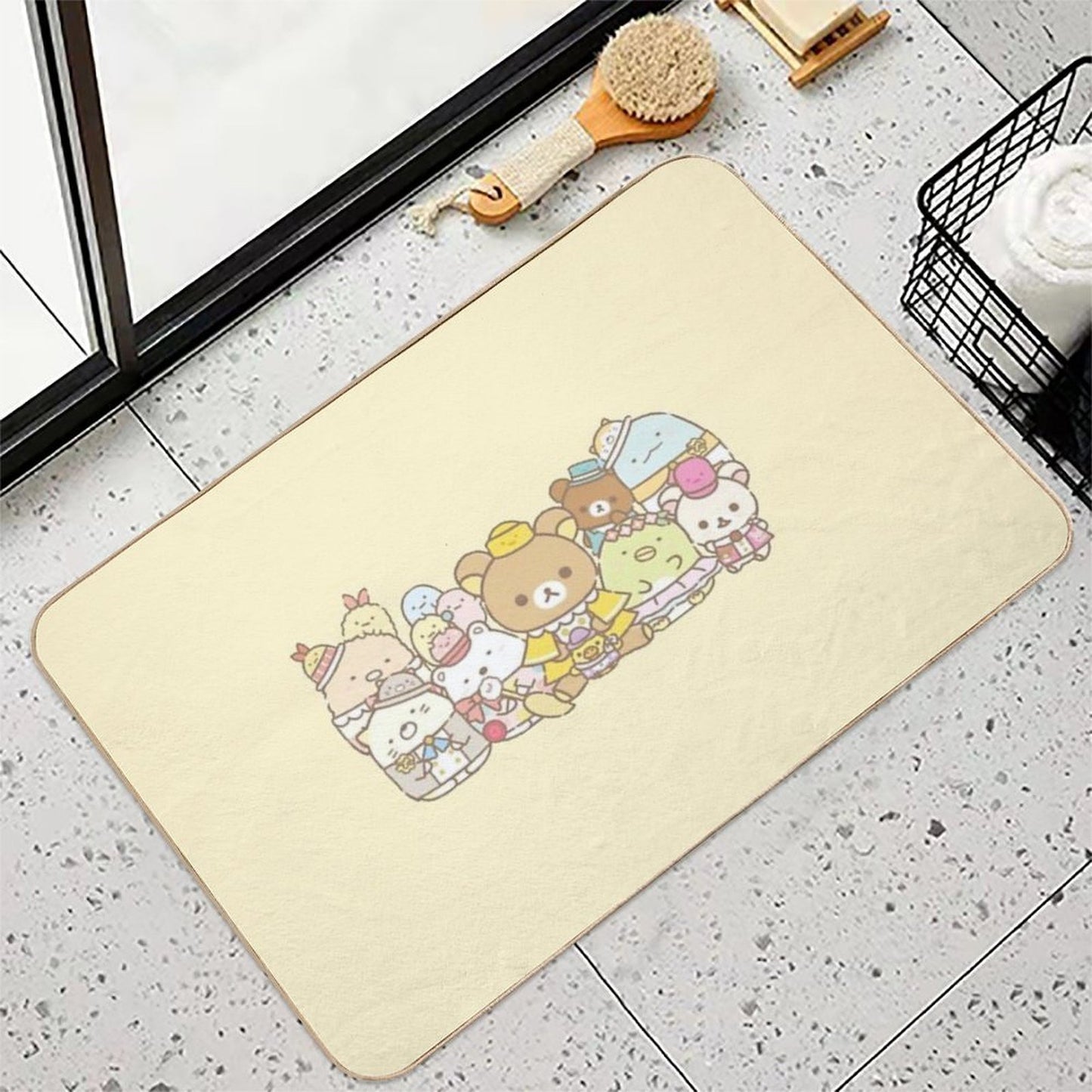 Rilakkuma And Sumikko Gurashi Inspired Graphic  Slip-Resistant Bath Mat