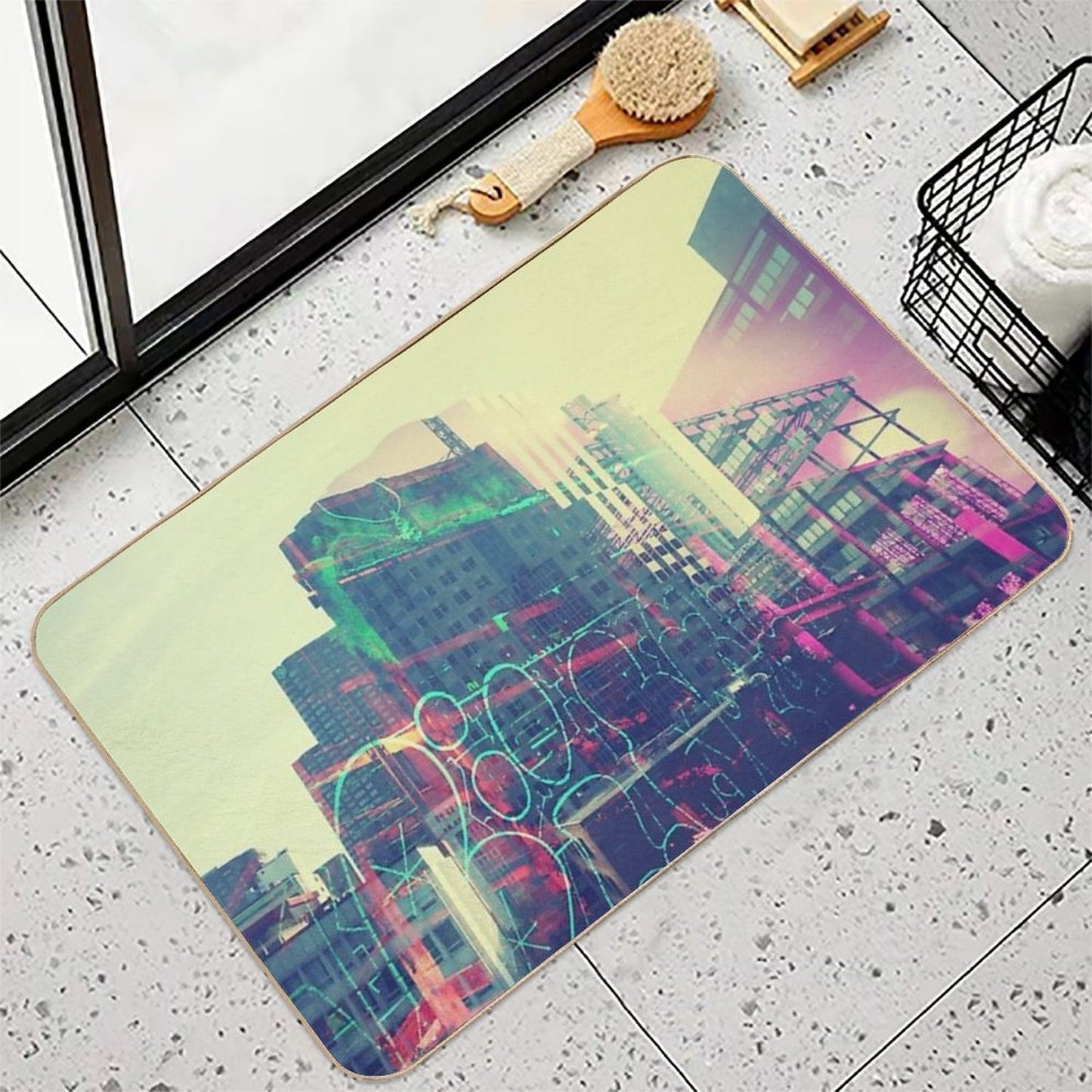 Urban Graffiti  Easy Maintenance Bath Mat