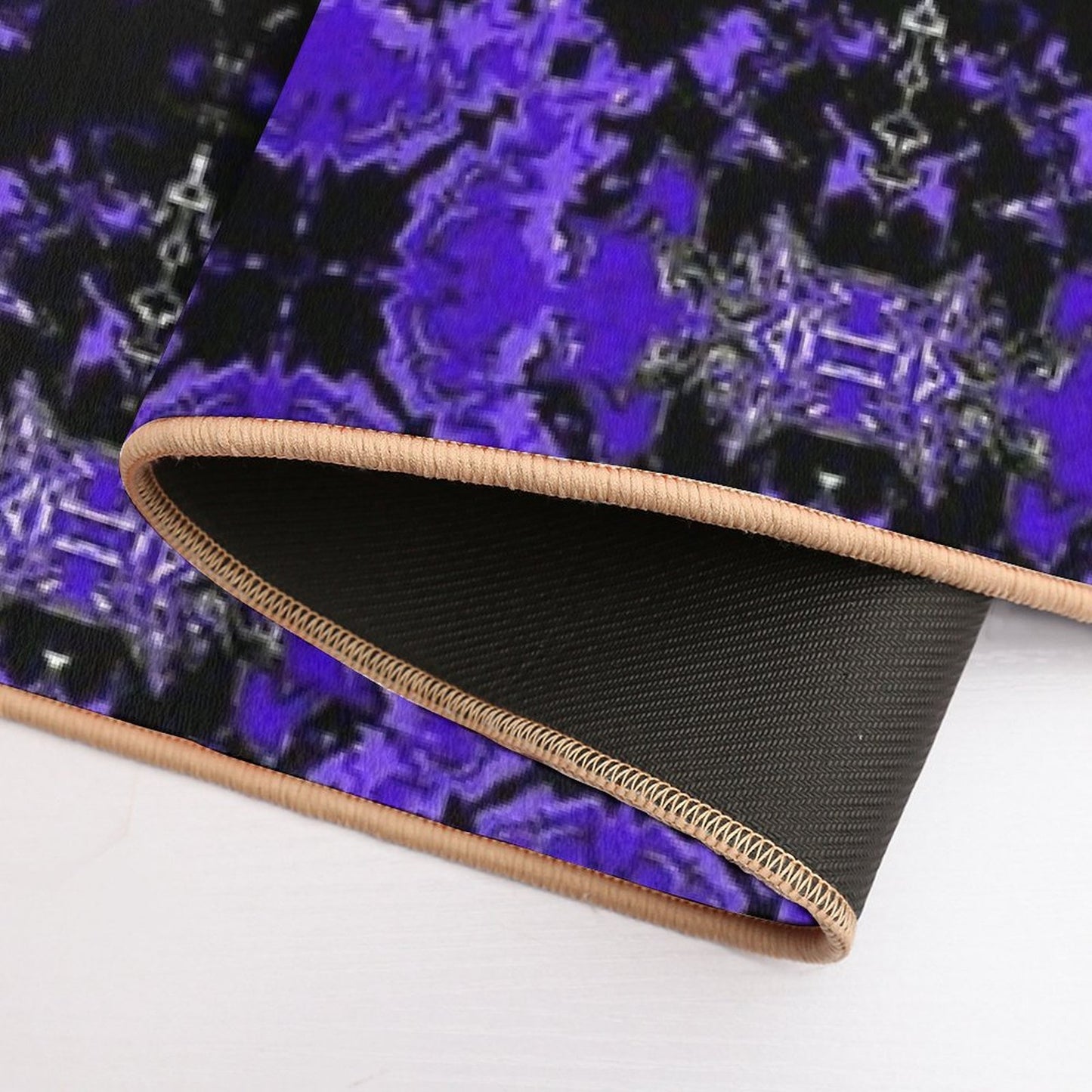 Purple And Black Repeating Liquid Tile  Dirt-Trapping Bath Mat