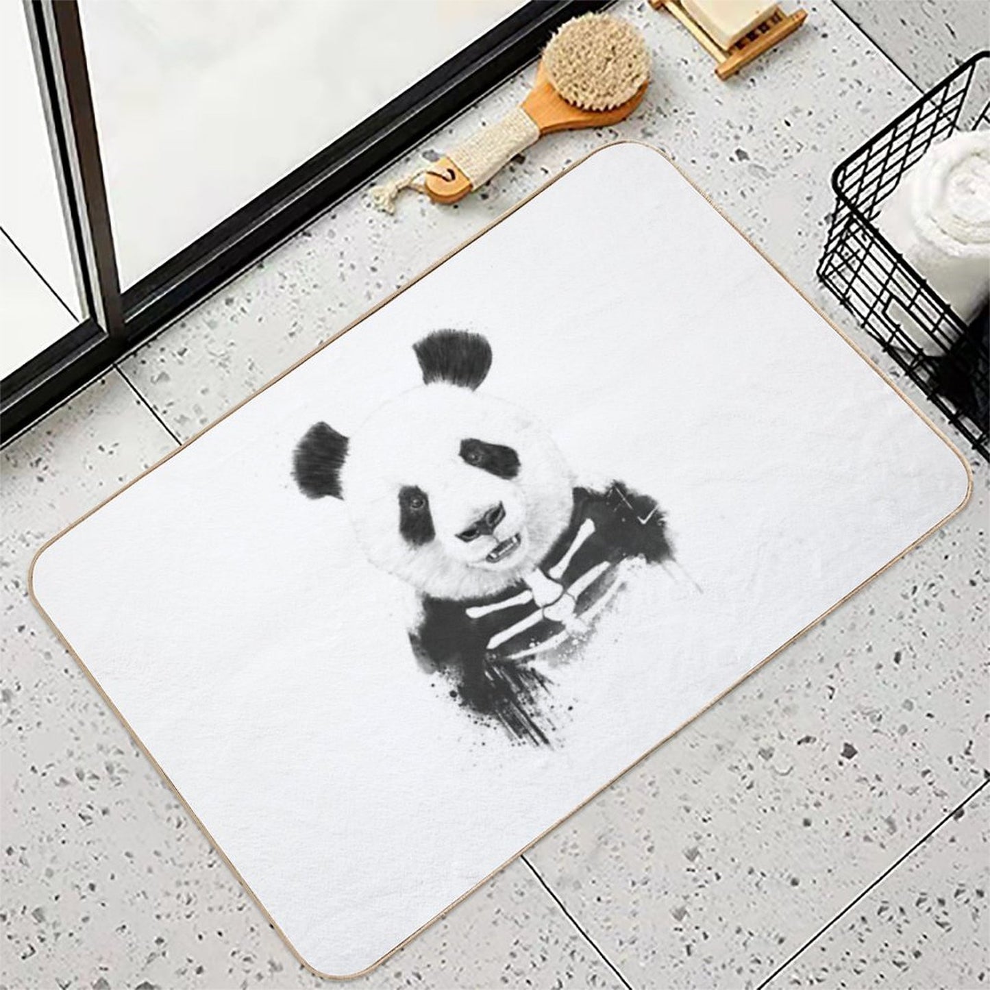 Zombie Panda  Fade-Resistant Bath Mat
