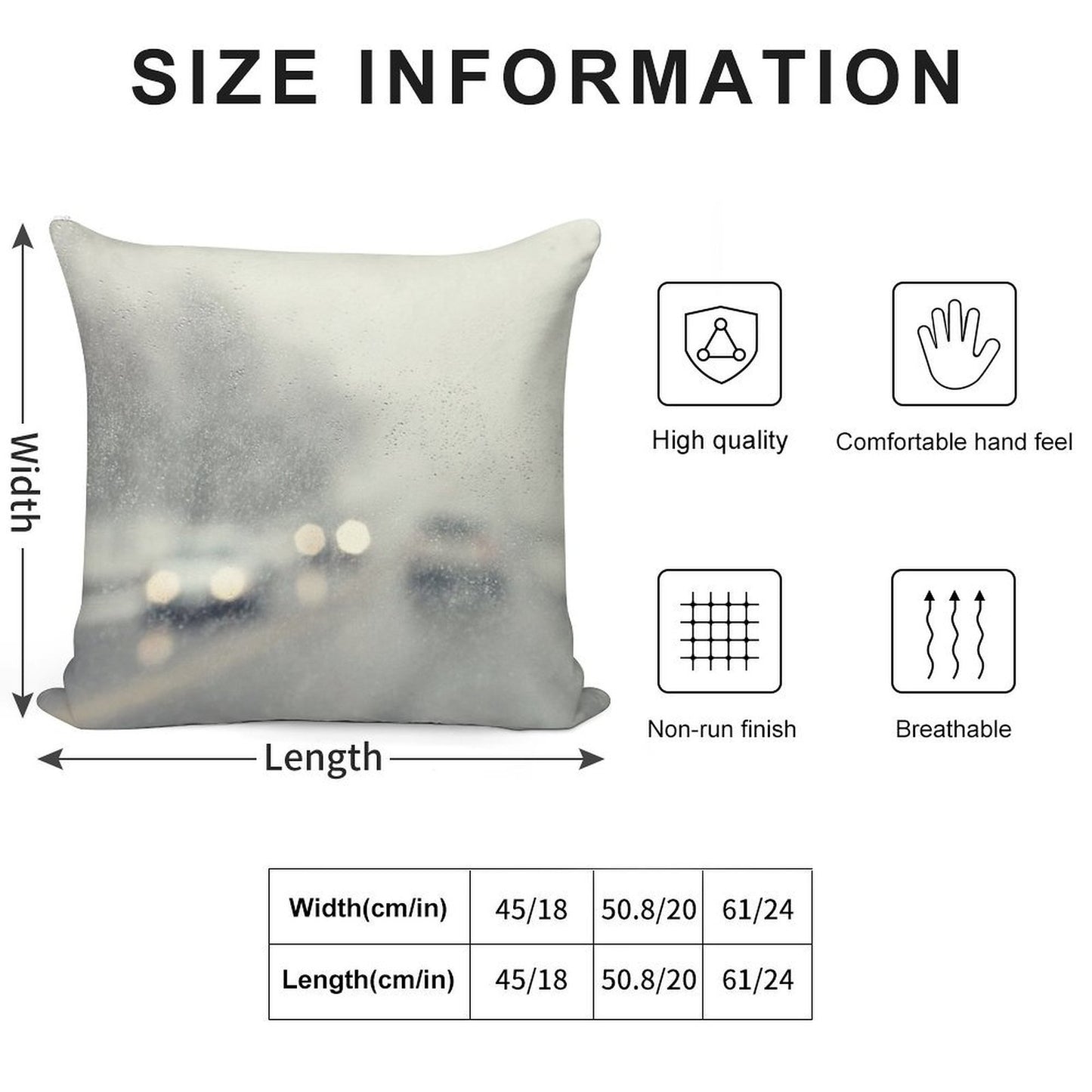 Let It Rain Soft Hidden Zipper Throw Pillow