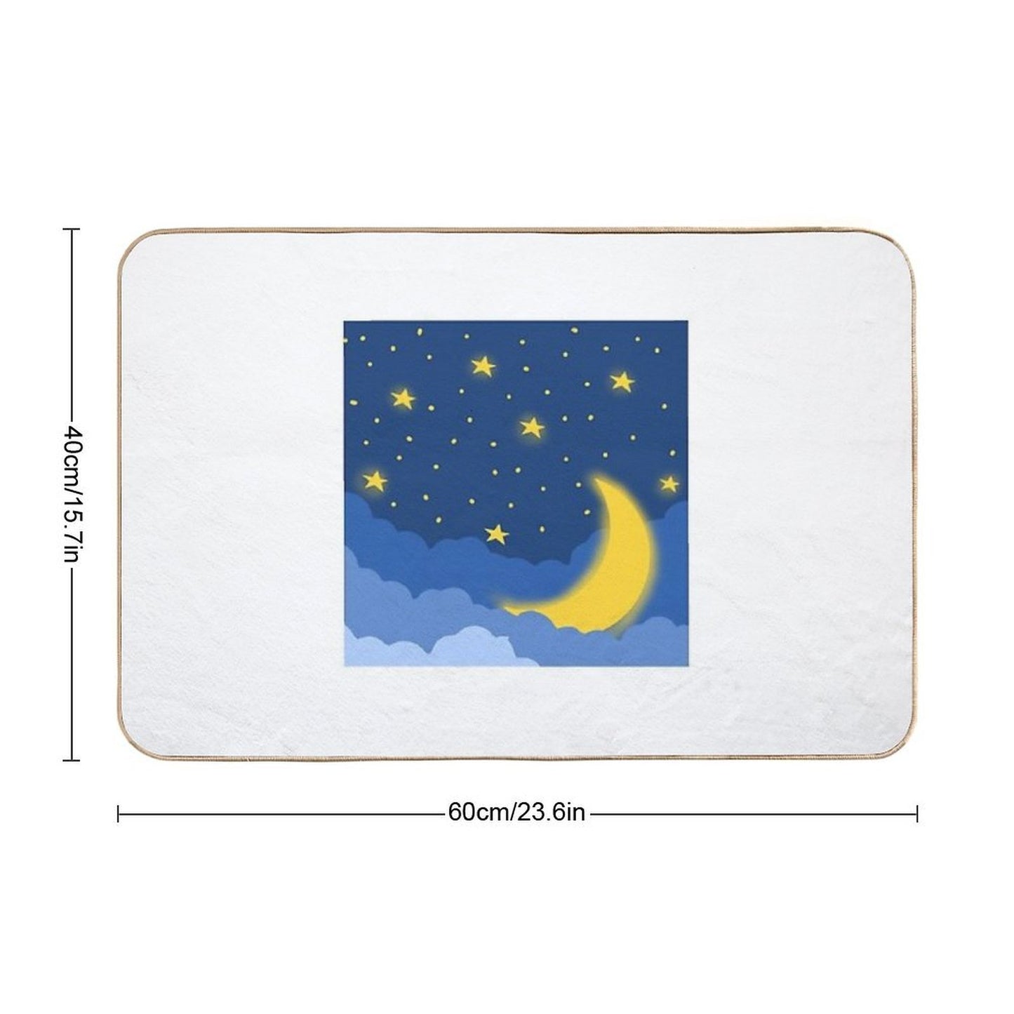 Moon Midnight Flat Design  Non-Slip Bath Mat