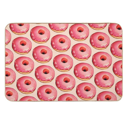 Strawberry Donut Pattern  Easy To Clean Bath Mat