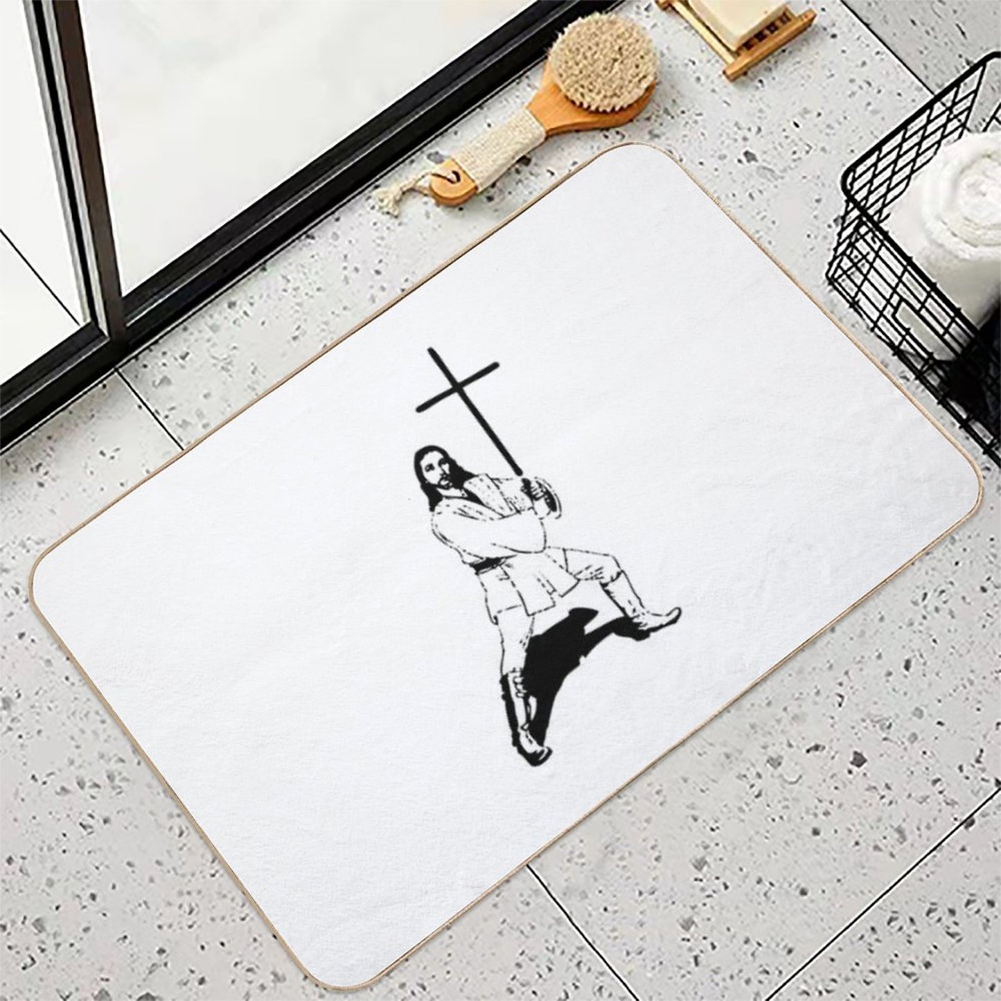 Jesus with Saber T-Shirt  Toxin-Free Bath Mat