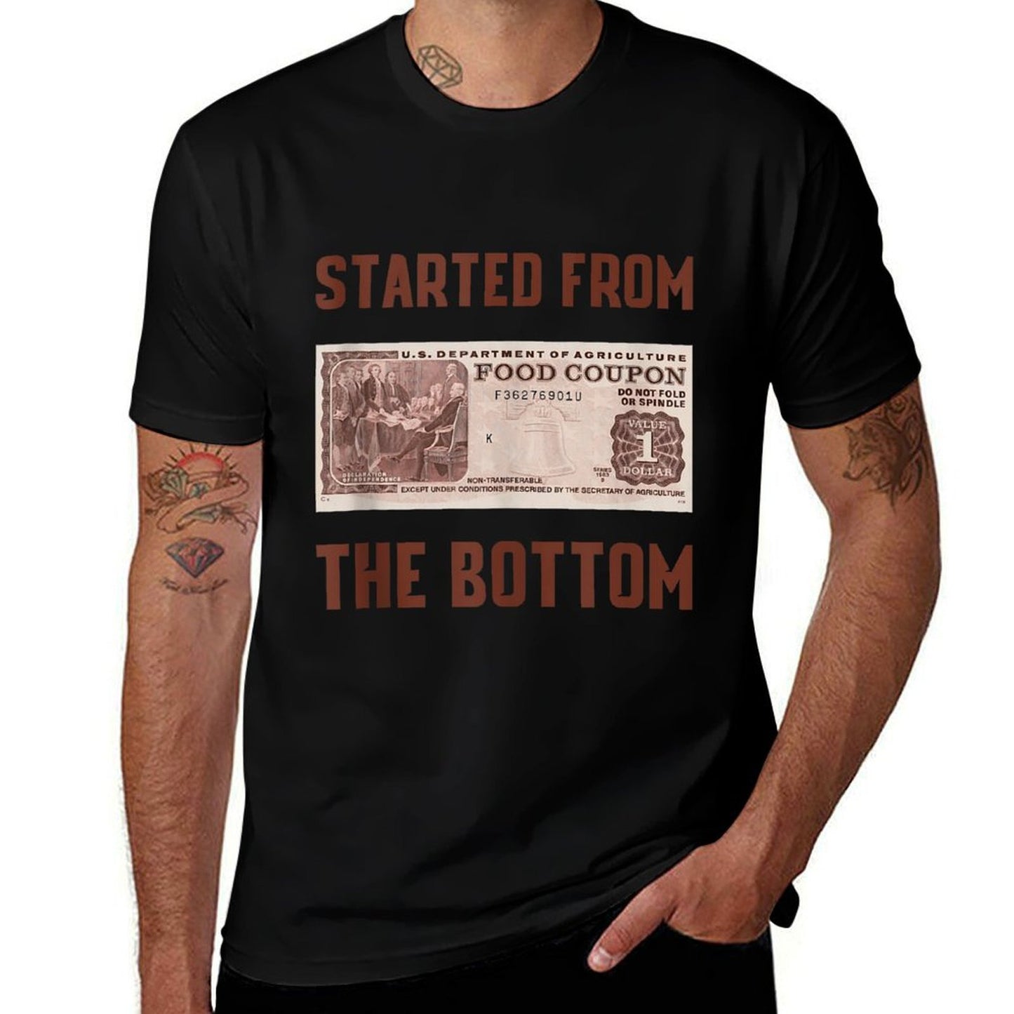 Started From Bottom Food Stamp Coupon Stars 1  Classic T-Shirt
