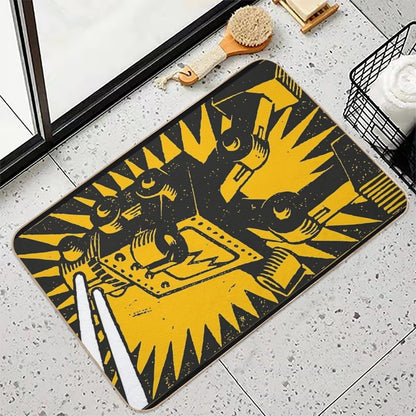 Black Robot Durable Bath Mat