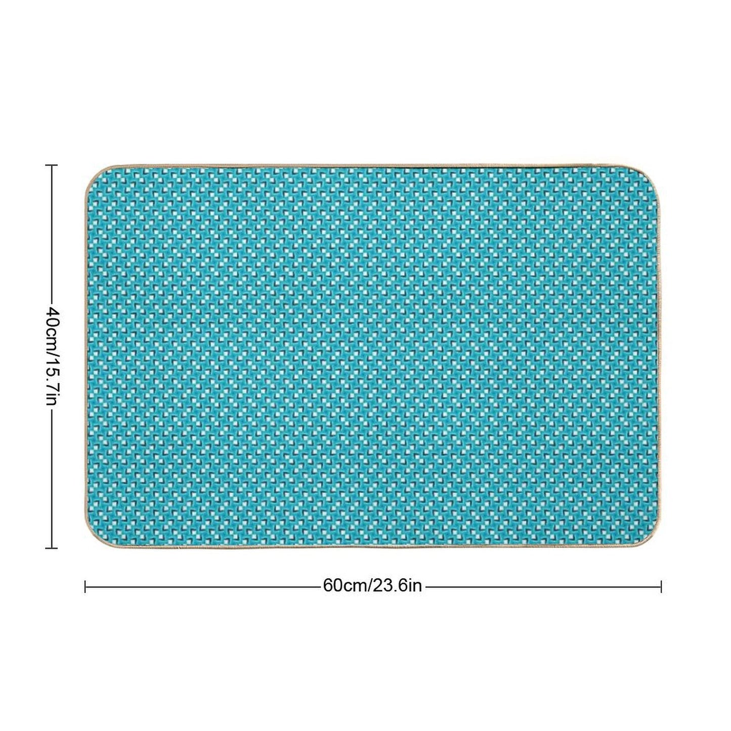 Overlapping Diamonds on Aqua Blue  High-Traffic Bath Mat