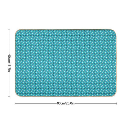 Overlapping Diamonds on Aqua Blue  High-Traffic Bath Mat