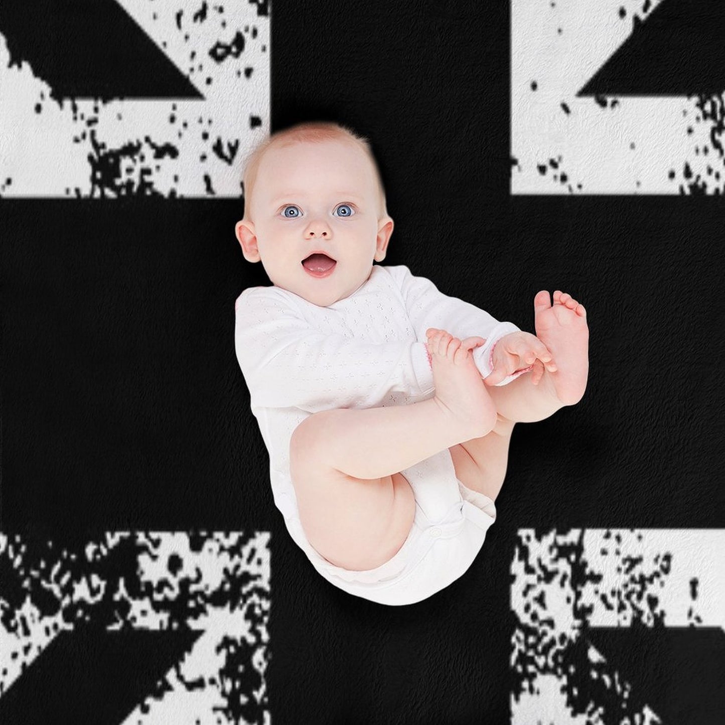 United Kingdom Black Flag Anti-pilling Throw Blanket