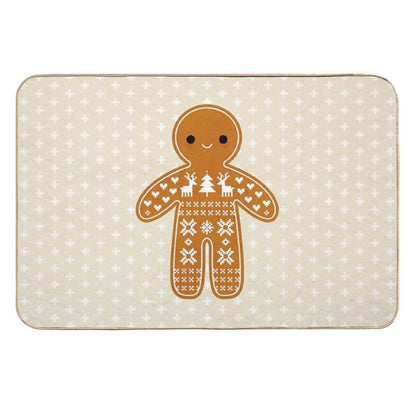 Sweater Pattern Gingerbread Cookie  Non-Slip Bath Mat