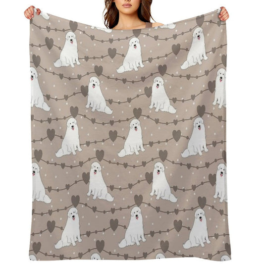 Love White Great Pyrenees Dog Quick-dry Throw Blanket