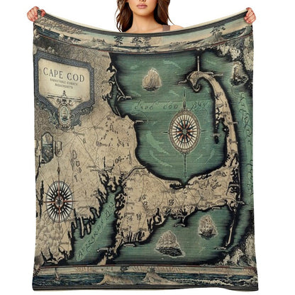 1931 Vintage Map. Cape Cod  Barnstable County Massachusetts Eco-conscious Throw Blanket