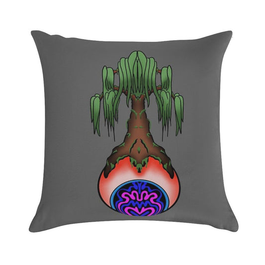 Weeping Willowed Eye Soft Hidden Zipper Throw Pillow