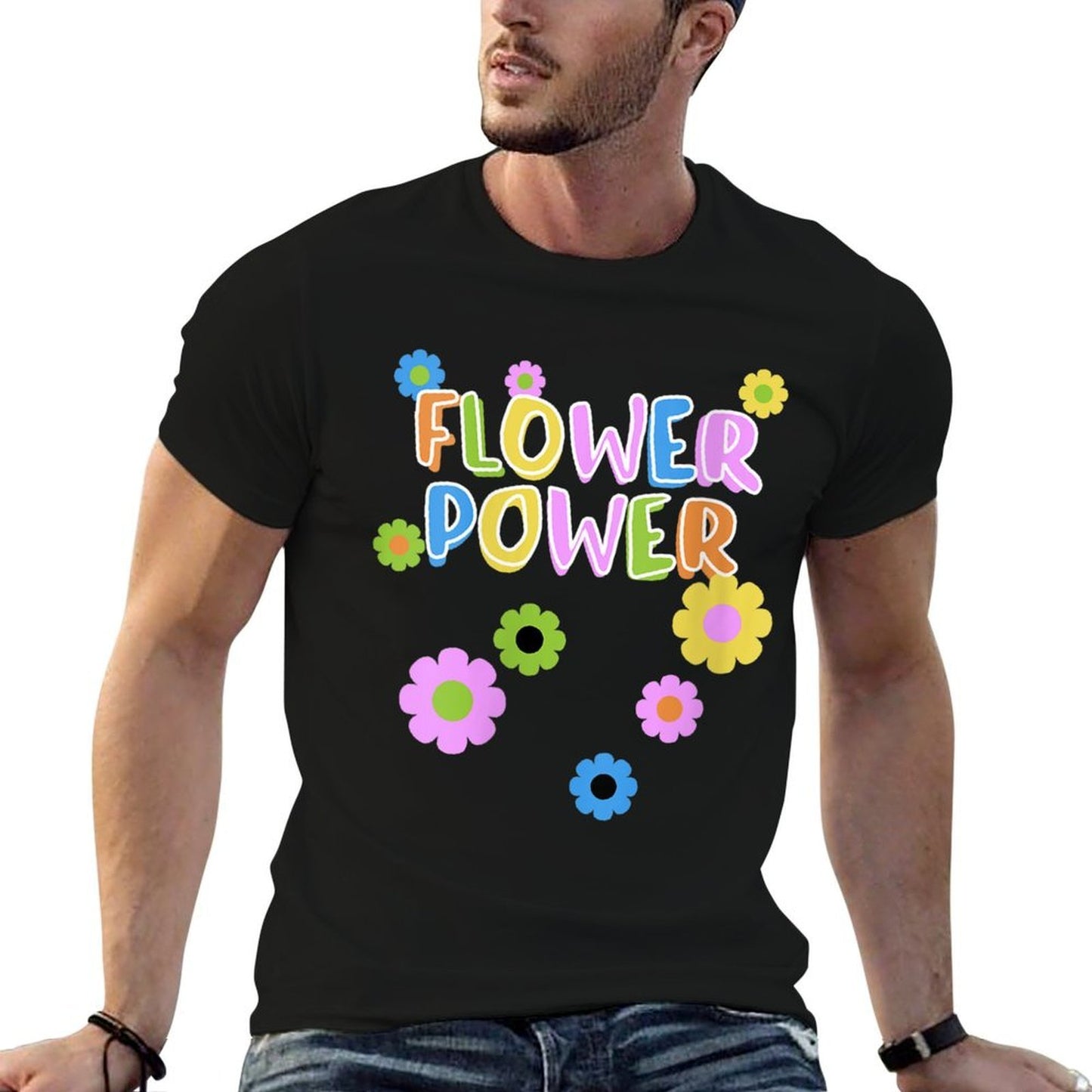 Womens Flower Power Cute Groovy Chick 70s 60s Party Theme Outfit  Vintage-inspired T-Shirt