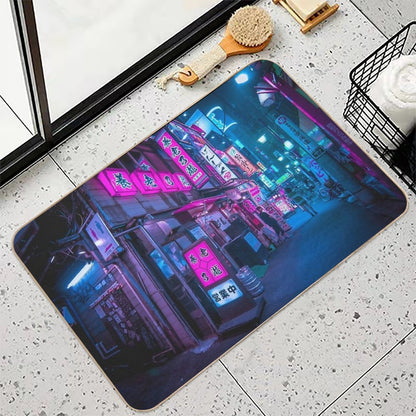 Small Streets of Shinjuku Omoide Yokocho Tokyo Area  Odorless Bath Mat