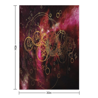 ClockWork Writing Red Compact Throw Blanket