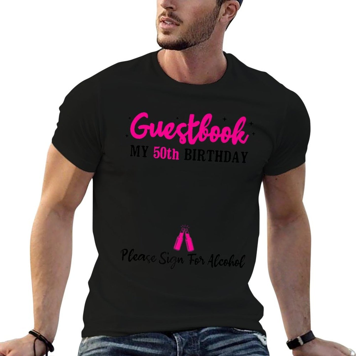 Guestbook 50th Birthday Man Woman 50 Years 50th Birthday Premium  Fade-proof Color T-Shirt