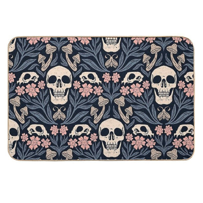 Dark Botanical Skulls – Dark Academia – Enchanted Forest  Stain-Proof Bath Mat