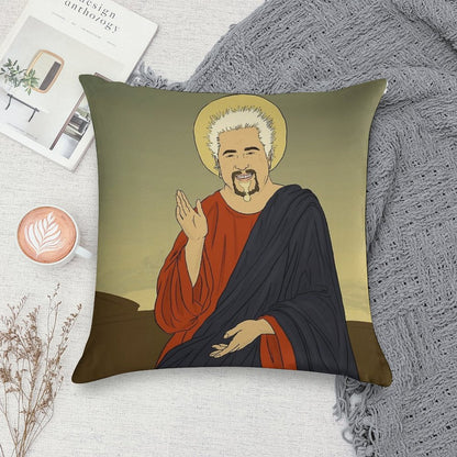 Guy Fieri Jesus Soft Hidden Zipper Throw Pillow