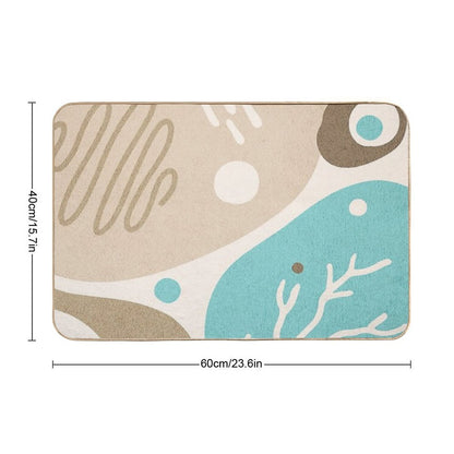 Abstract Irregular Shapes with Earth Tones  Rapid-Drying Bath Mat