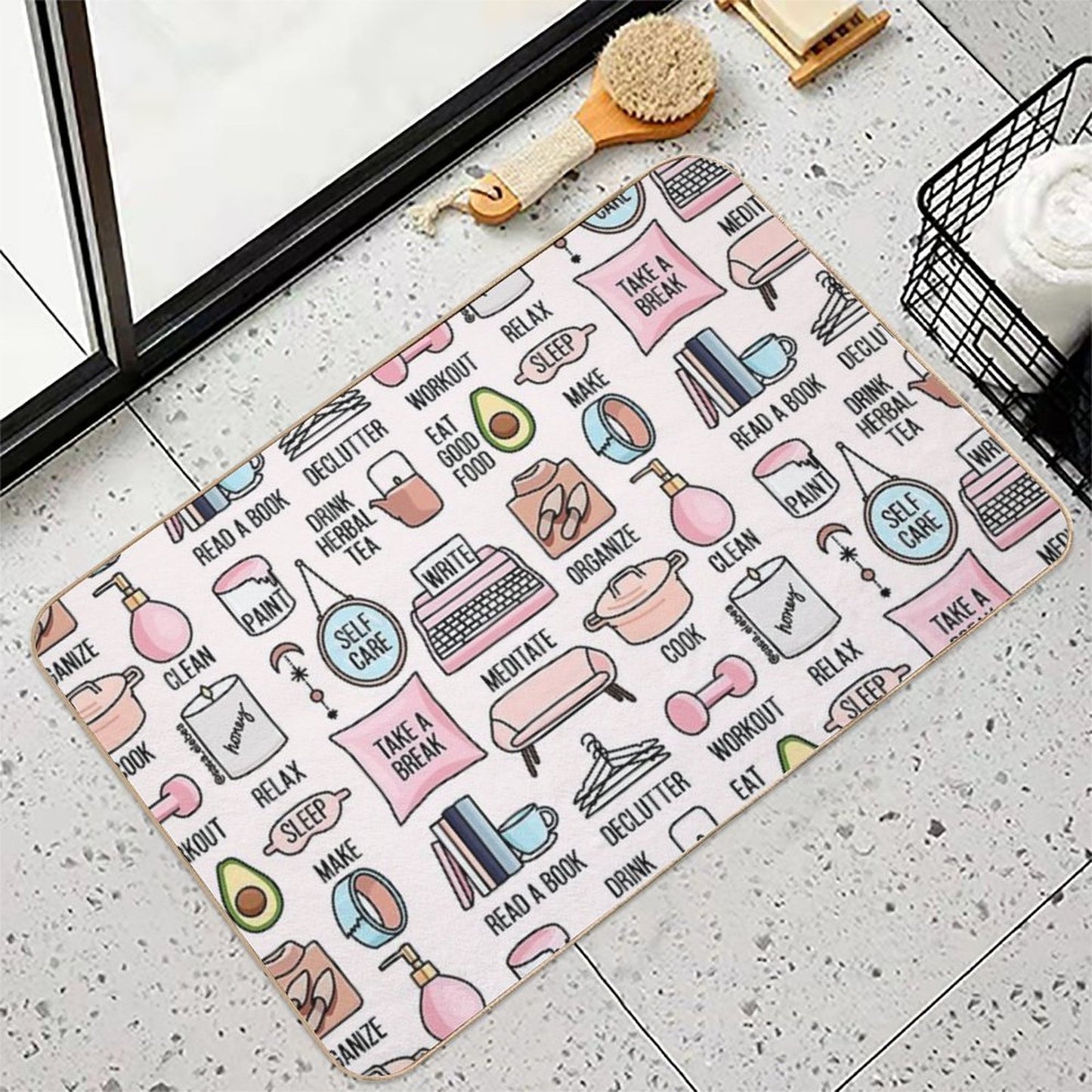 Keep It Positive by Sasa Elebea  Stain-Proof Bath Mat