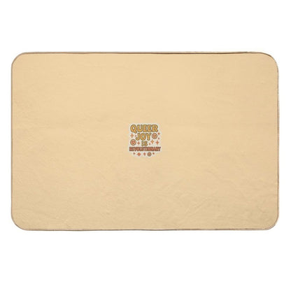 Queer Joy Is Revolutionary – Retro Pride Sticker  Odorless Bath Mat