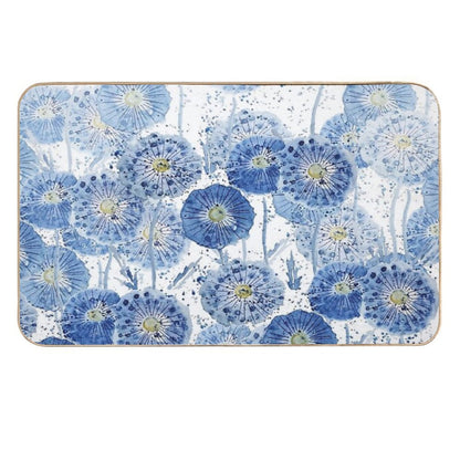 Indigo Dandelion Pattern  Pet-Safe Bath Mat