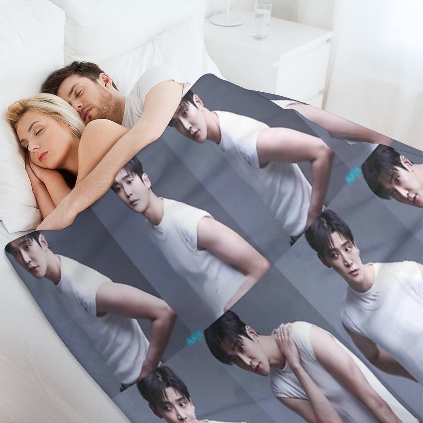 Rowoon Collage Travel-friendly Throw Blanket
