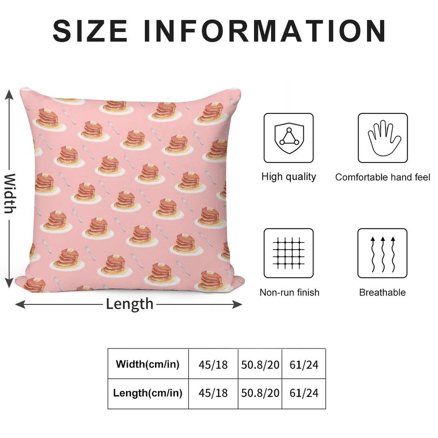 Pancake Pattern Soft Short Plush Fabric Throw Pillow