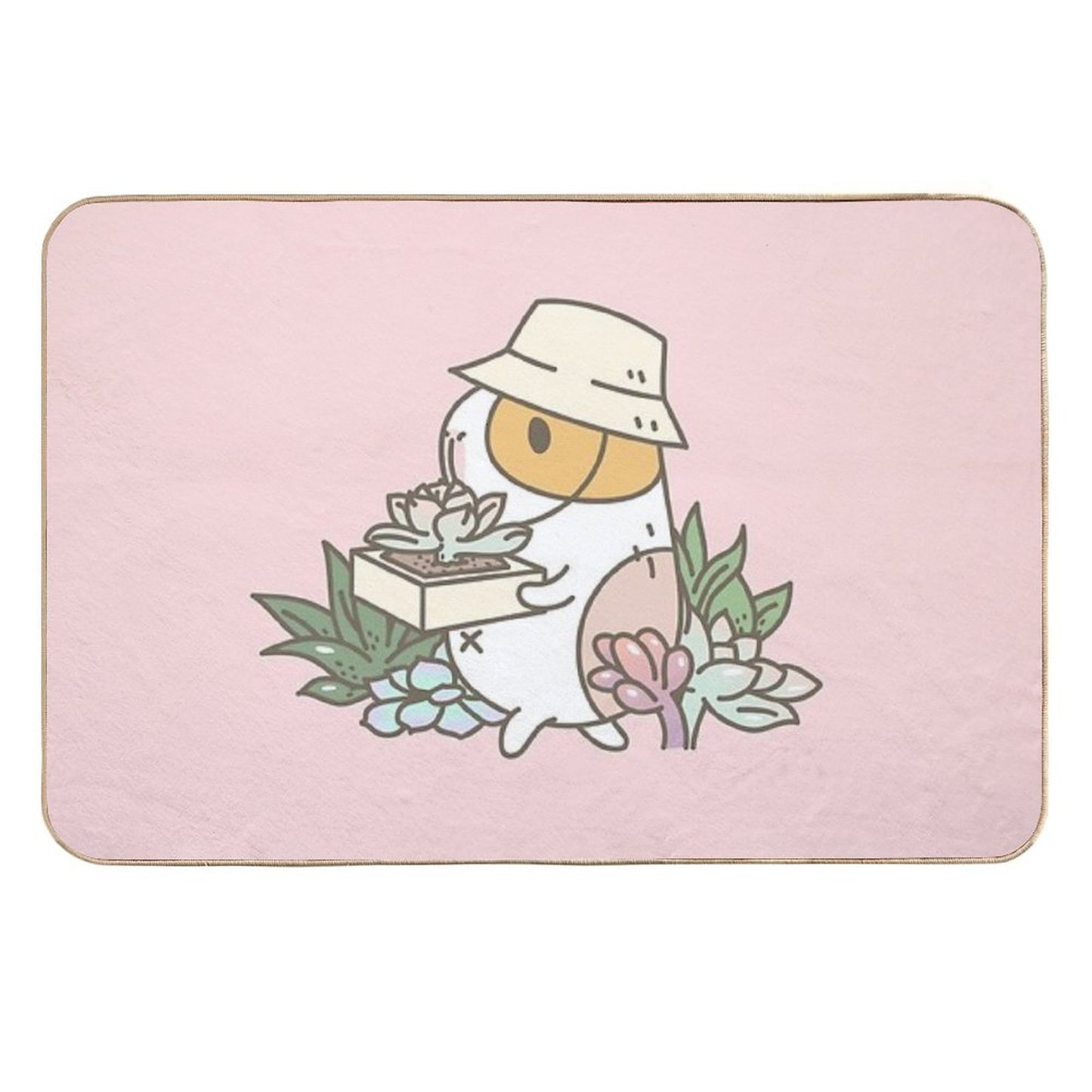Bubu The Guinea Pig, Succulent Love  Dirt-Trapping Bath Mat